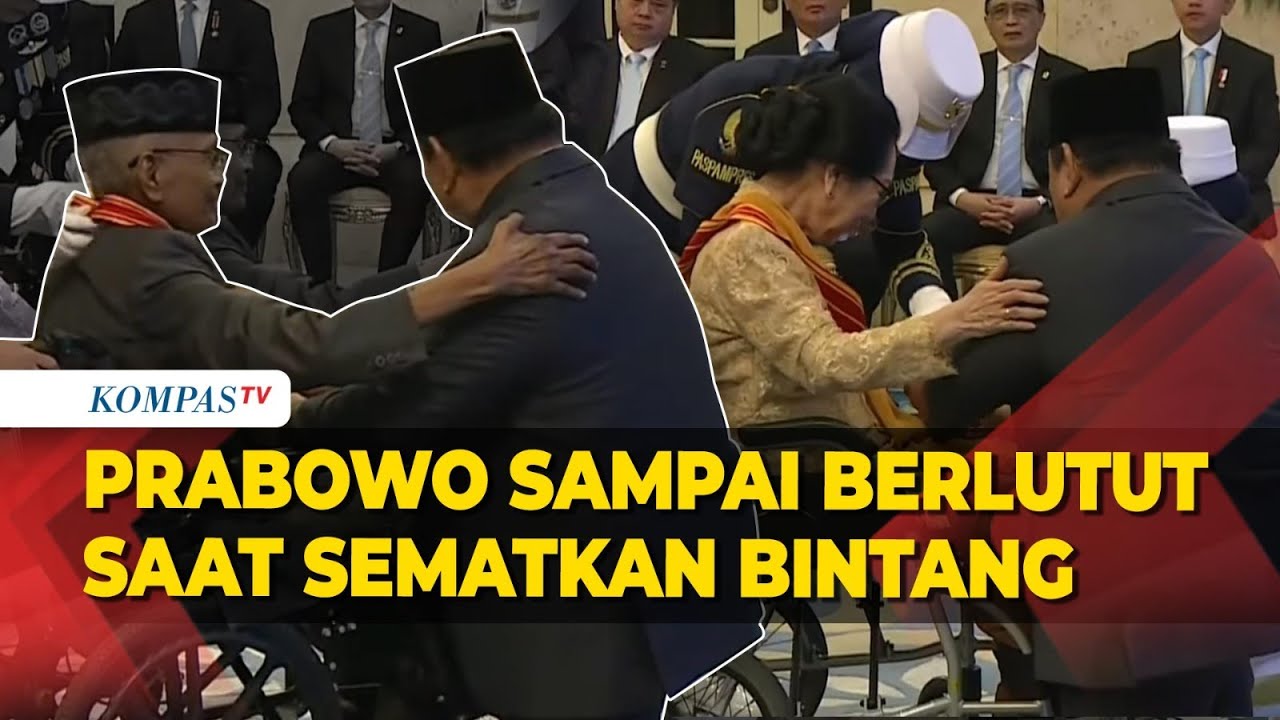 Momen Prabowo Sampai Berlutut saat Sematkan Bintang Mahaputera ke Siti Hardjanti Wismoyo