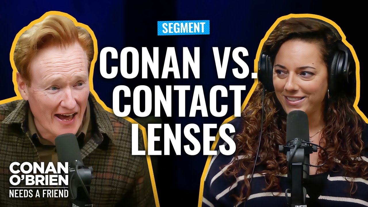 Conan Makes Fun Of His Audio Engineer’s Tiny Contact Lens Plunger | Conan O'Brien Needs A Friend