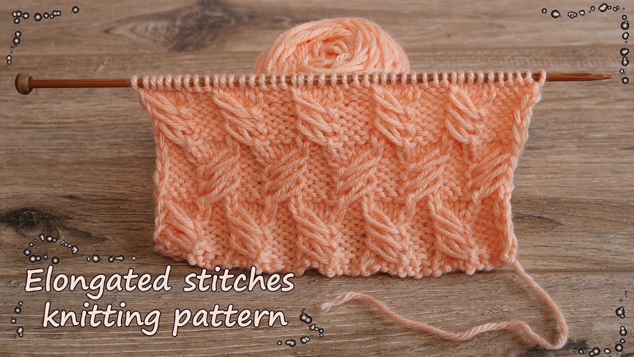 Узор удлинённых петель спицами | Elongated stitches knitting pattern