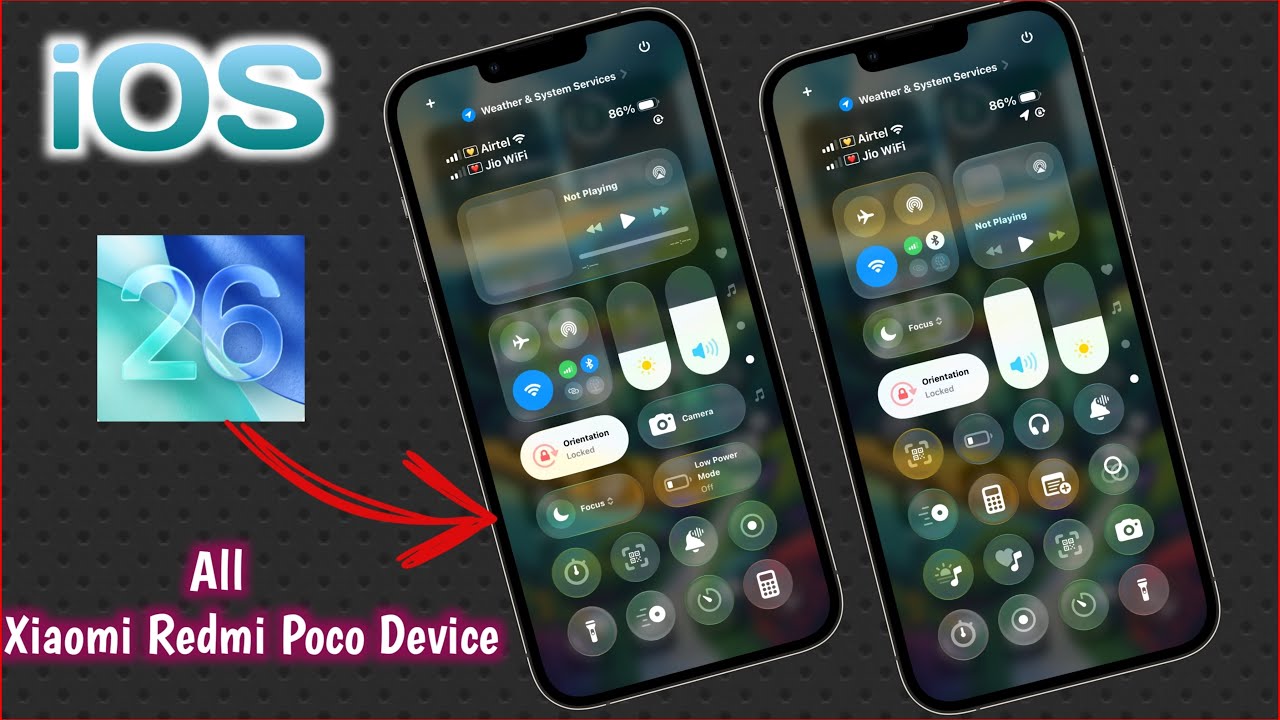 😍iOS 26  Liquid Glass Control Centre For All Xiaomi,Redmi Poco Device😍| Pure ios 26  Copy 🔥part11