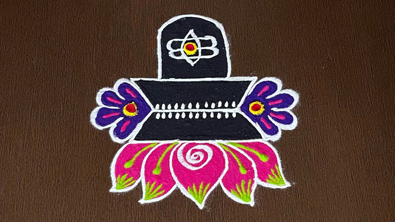 Easy Shivarathri Muggulu | Maha Shivarathri Special Rangoli |Easy Shanku Kolam #Star Rangoli