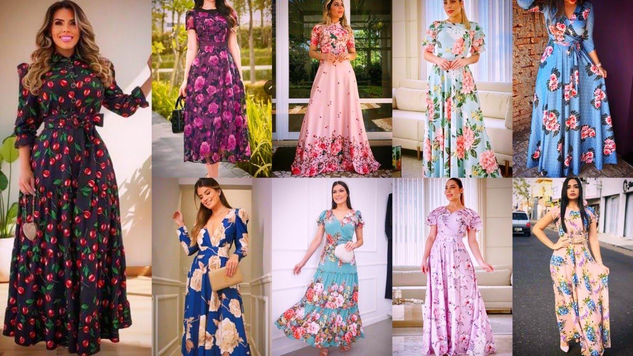 2025 New and Latest Maxi Summer Floral Long Dresses for Ladies | Evening Flower Dress Styles