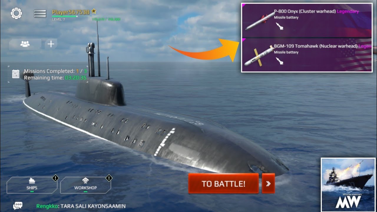 Modern Warships: RF Barrakuda (945) Submarine With Legendary Missiles | Modern Warships Gameplay