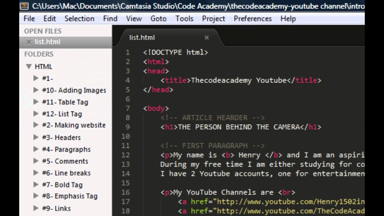 HTML and CSS for Beginners 2013- Ordered and Unordered Lists