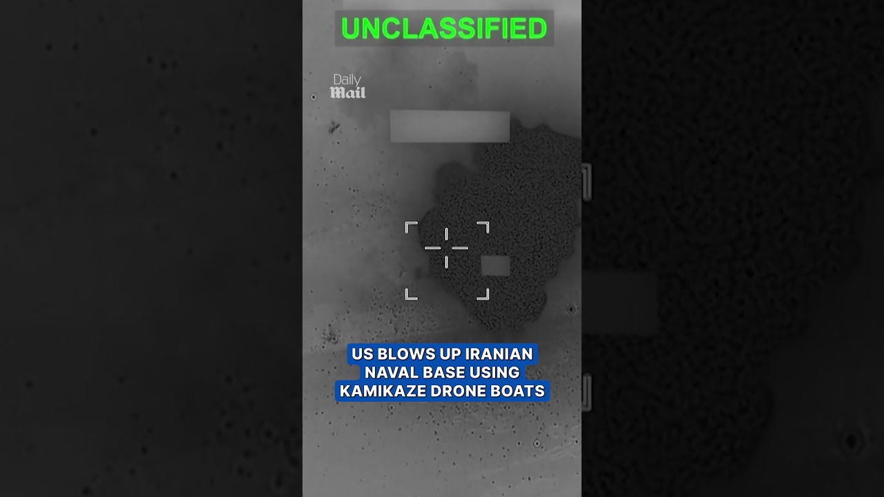 Moment US blows up Iranian naval base using kamikaze drone boats