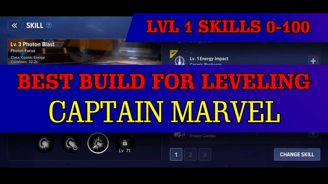 Best build for leveling - Captain Marvel. Marvel Future Revolution