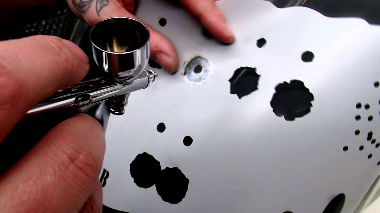 Gun Bullets Airbrush Howto Tutorial - Kugeln, Einschusslöcher (Step by Step)