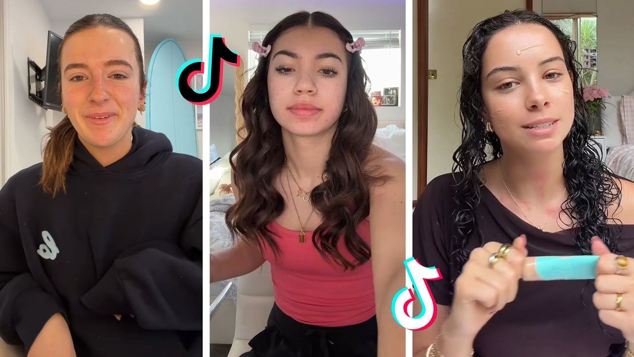 Makeup Tutorial Tiktok Compilation - GRWM  ( Get Ready With Me ) ❤️(Skincare, Makeup, Outfits) 1878