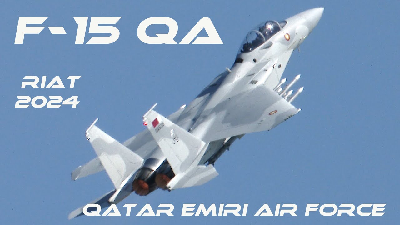 4Kᵁᴴᴰ RIAT 2024   F-15 QA (Loaded ) Qatar Emiri Air Force  . One of the best displays of RIAT 2024