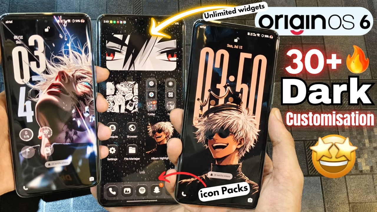 Dark Home & Lock Screen Customization 🤩 | OriginOS 6 Best Customization