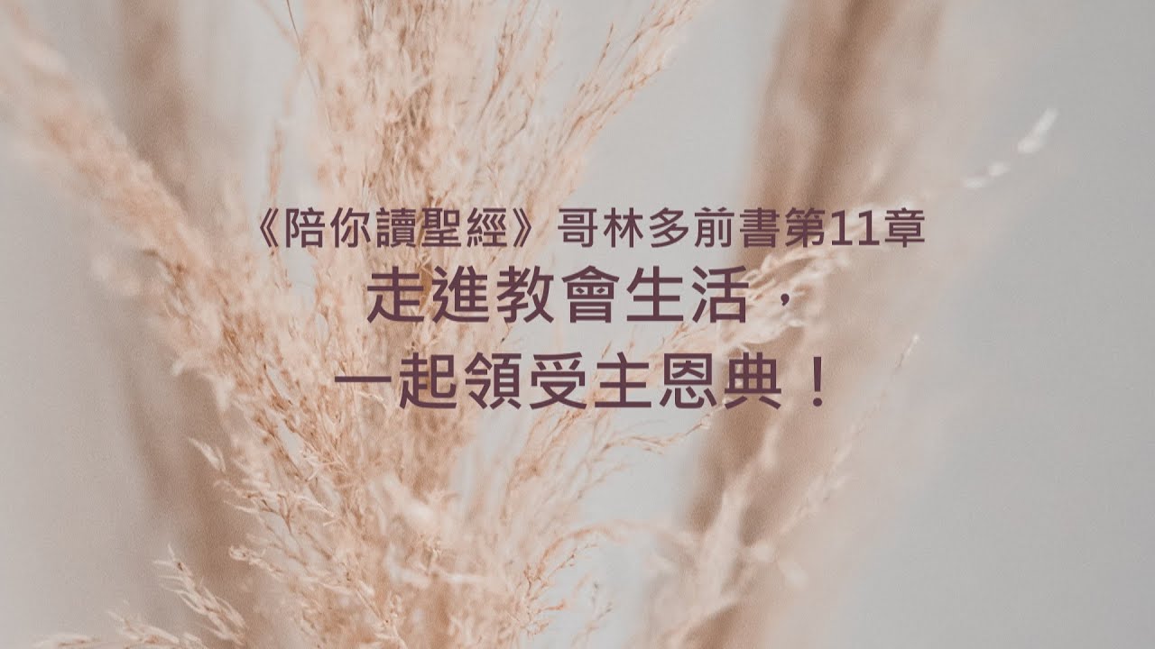 哥林多前書11章/陪你讀聖經《走進教會生活，一起領受主恩典！》