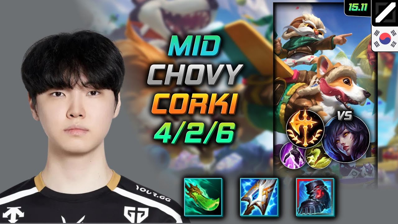 Corki Mid Build Chovy Spear of Shojin Conqueror - LOL KR Challenger Patch 15.11