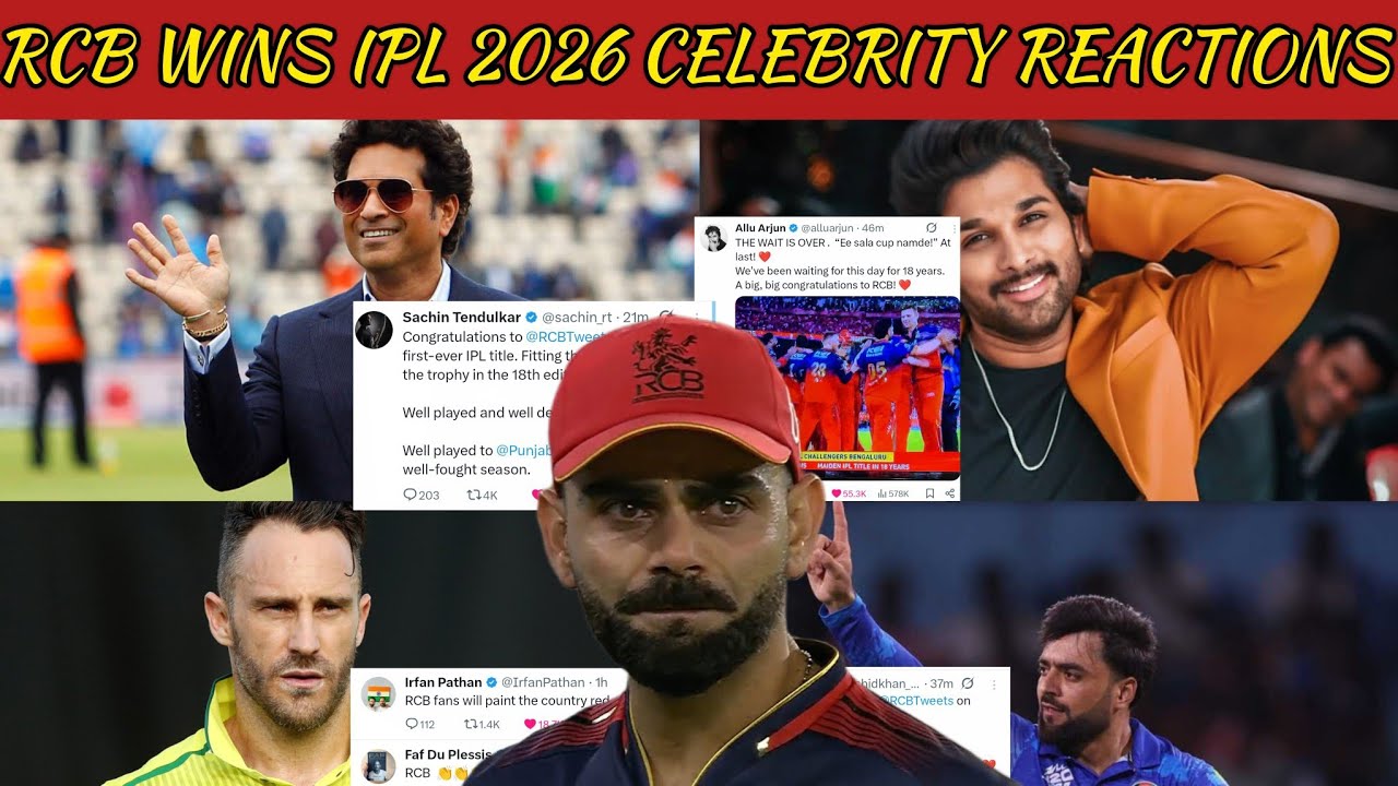 RCB Wins IPL 2026! Virat Kohli & Celebs React to Historic Victory