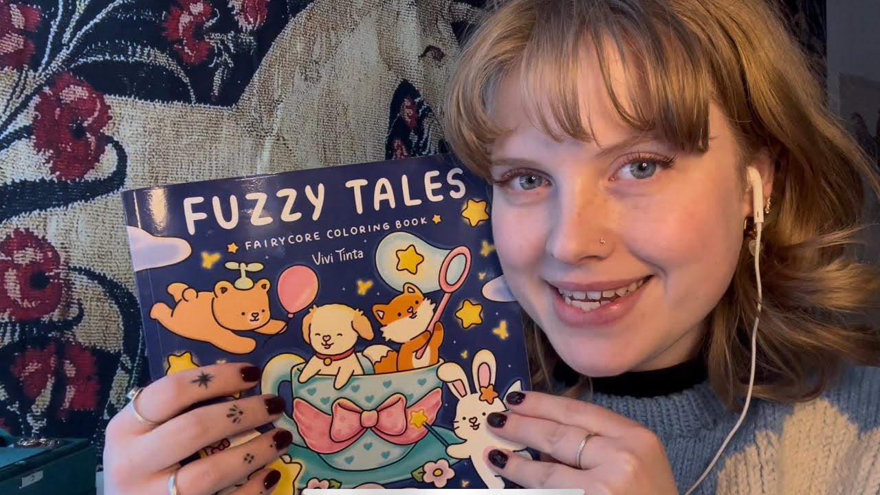 ASMR a little look through my colouring book (soft spoken, tracing, rambling)
