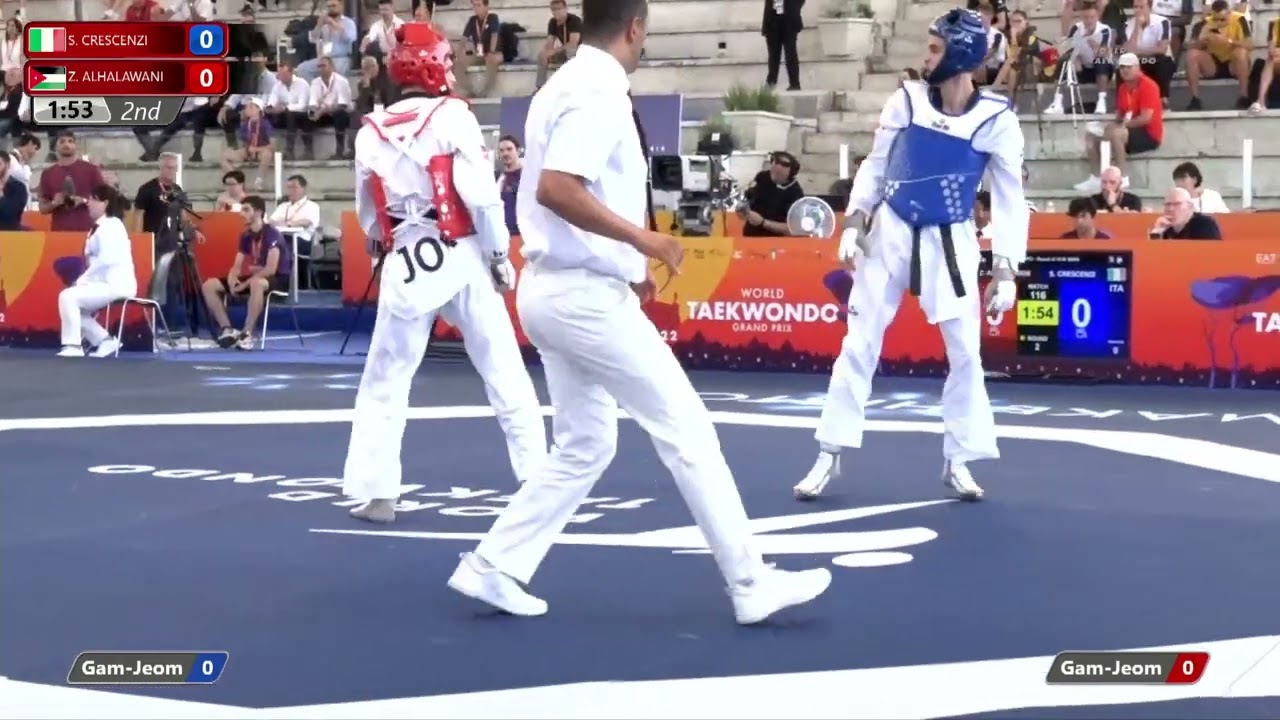 116 M-68kg R-16 CRESCENZI Simone ITA 🔵 vs 🔴 ALHALAWANI Zaid JOR I Rome 2022 World Taekwondo GP