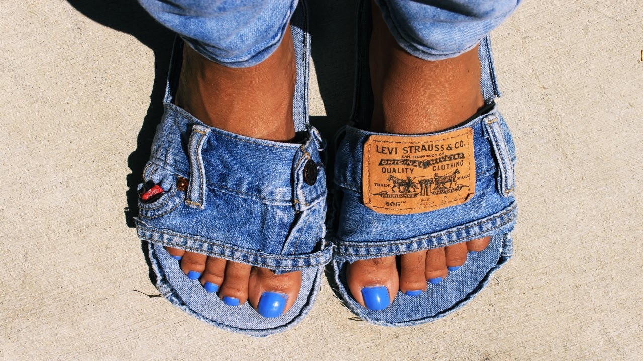 DIY LEVI DENIM SLIDES || Easy & Simple || #LKGang