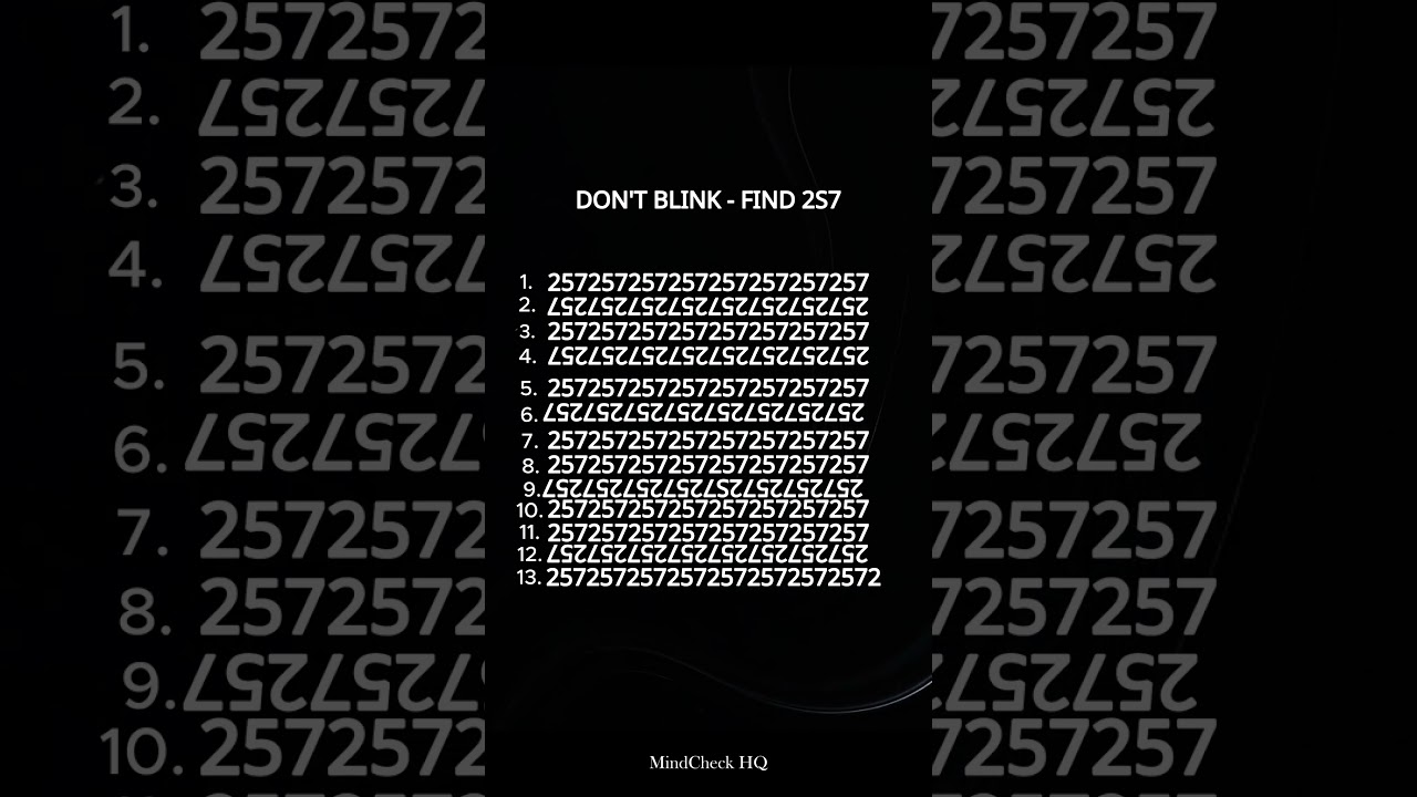 Test your vision - Can You Find 2S7? | Visual Test | MindCheck 