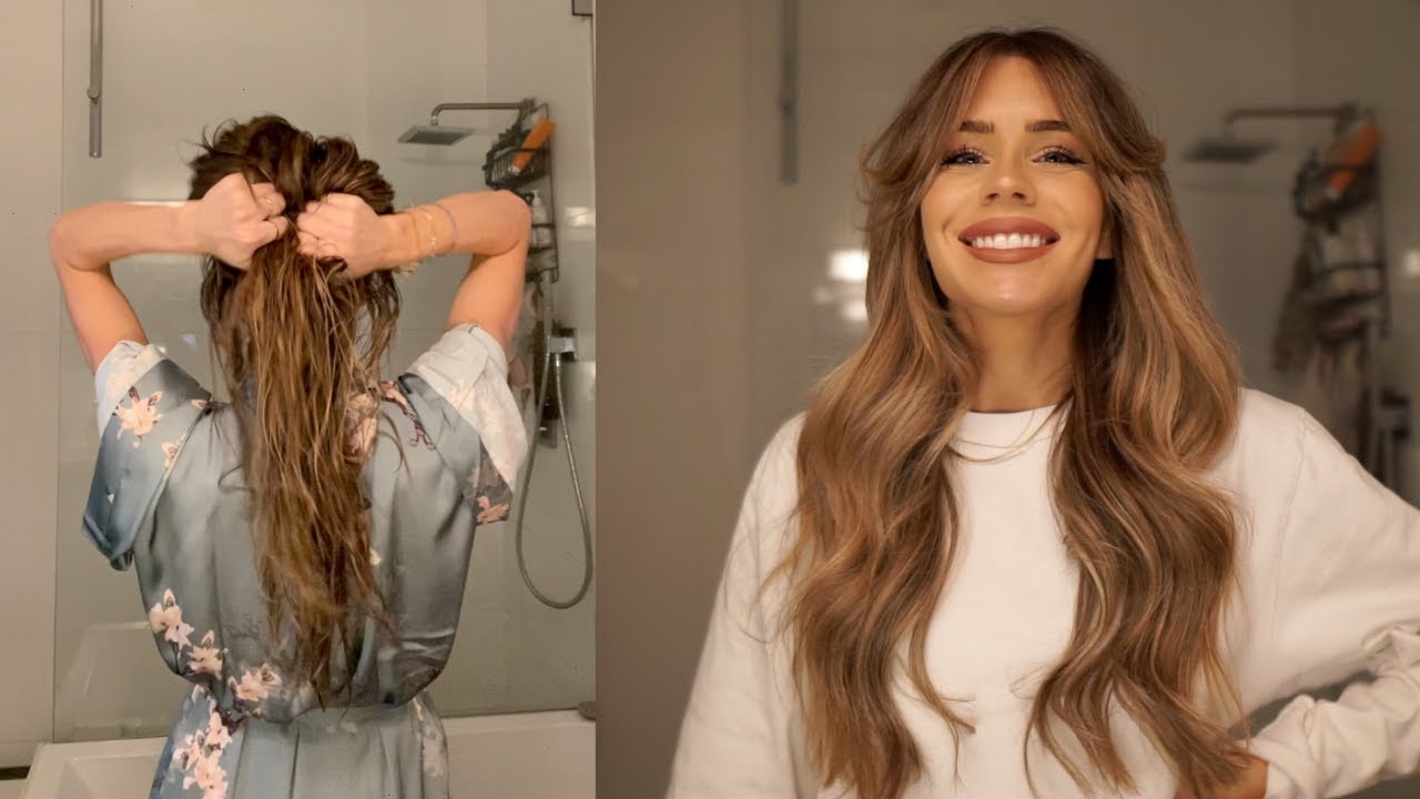 MY FULL HAIR ROUTINE | CURTAIN BANGS & WAVES