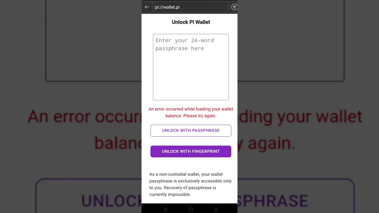 Pi wallet Or App not opening / Working.....      An error occurred while opening Your wallet balance