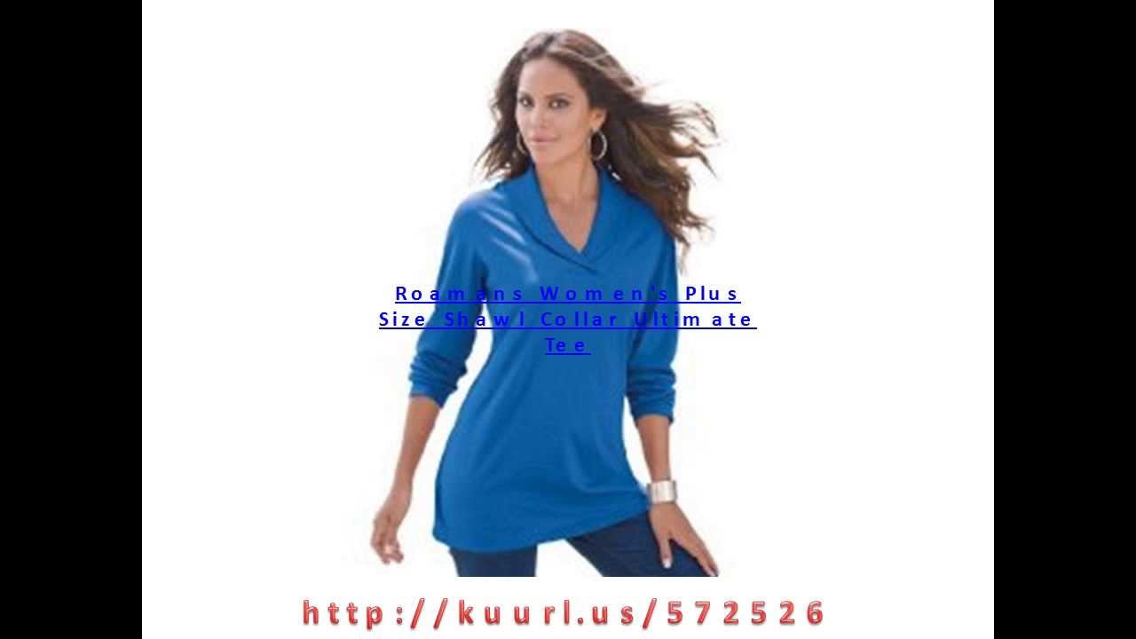 Roamans Women's Plus Size Shawl Collar Ultimate Tee