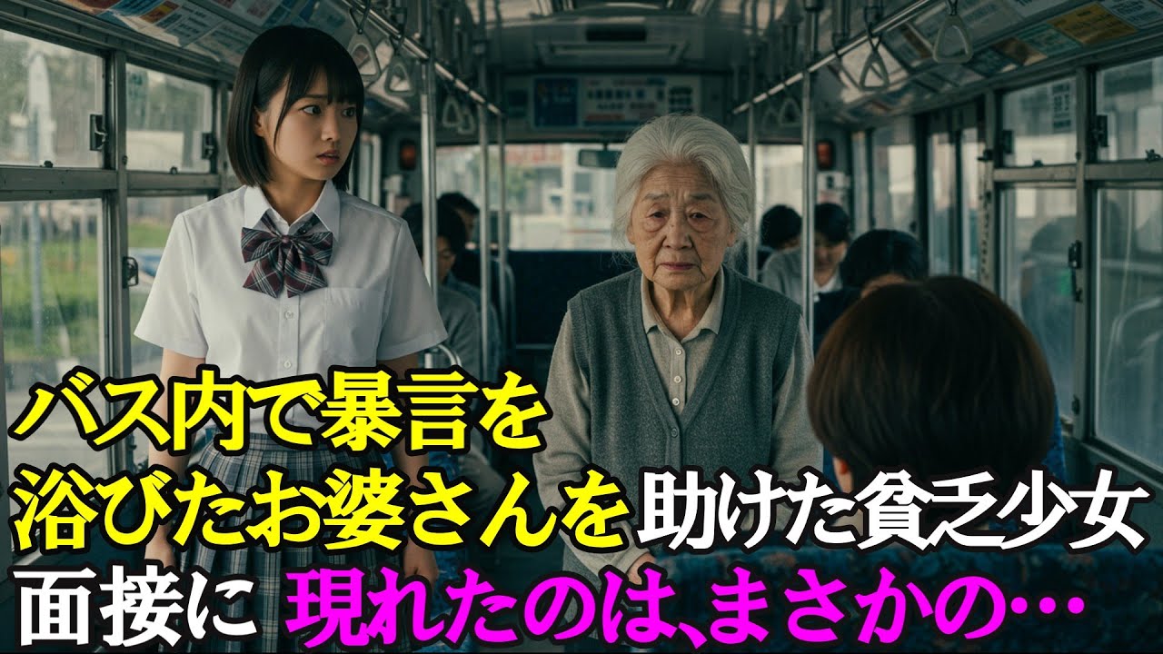 満員バスで暴言を浴びたお婆さんを助けた女子学生。その後、面接会場に現れたのは、まさかの…
