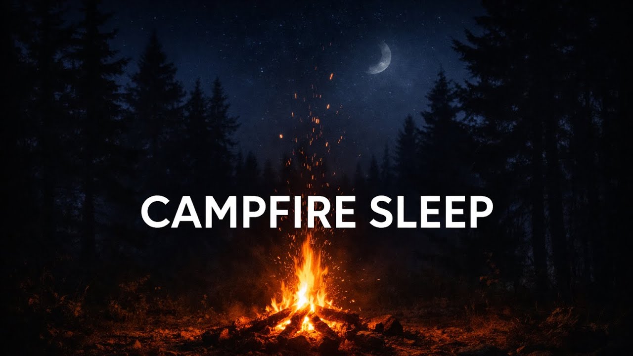 Campfire Sleep Sounds 🔥 | Cozy Forest Night (1 Hour)