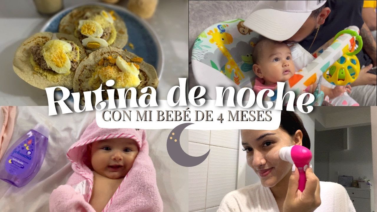 Rutina de noche con mi bebe de 4 meses🌙 | Mama primeriza | Cena | Baño | Keilin Contreras