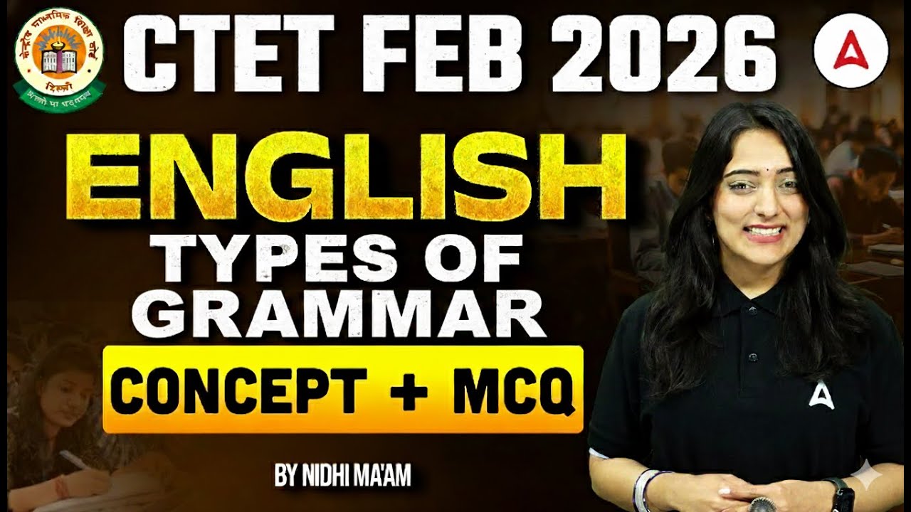CTET English 2026 | English Types Of Grammar Concept & MCQ | CTET English Class Nidhi Mam