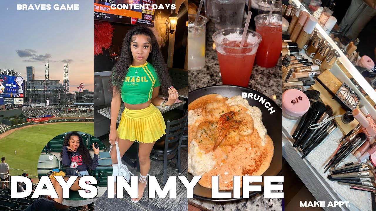 days in my life vlog: braves game , brunch, grwm, content day + getting my makeup done