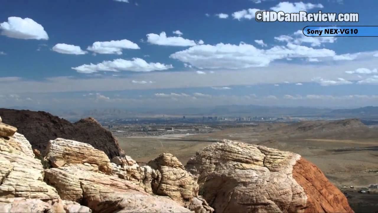 Sony nexvg10 video camera put to the test outside of Las Vegas