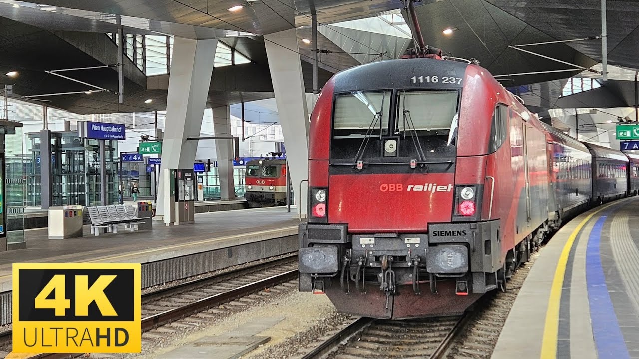 Züge Wien Hauptbahnhof • 28. 4. 2024 • [4K]
