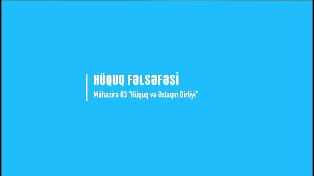 Hüquq Fəlsəfəsi: 