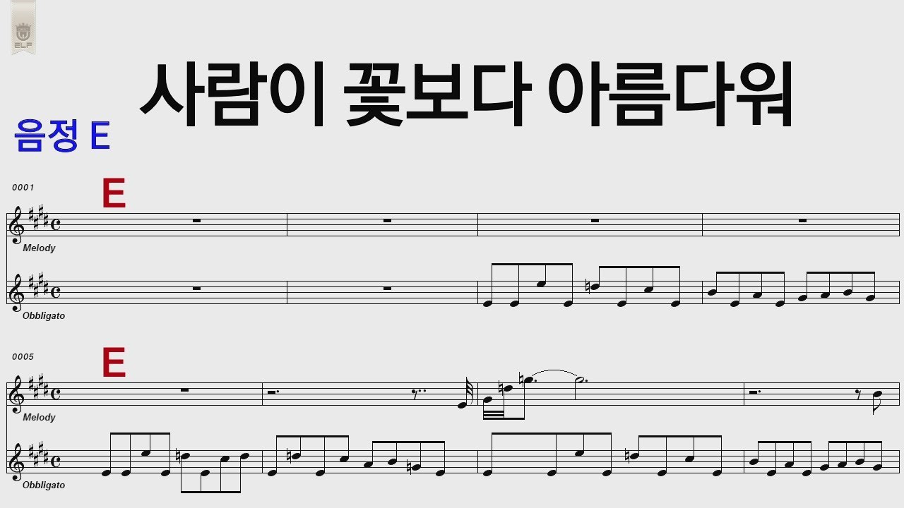 사람이 꽃보다 아름다워 E코드 /통기타 카포 악보영상