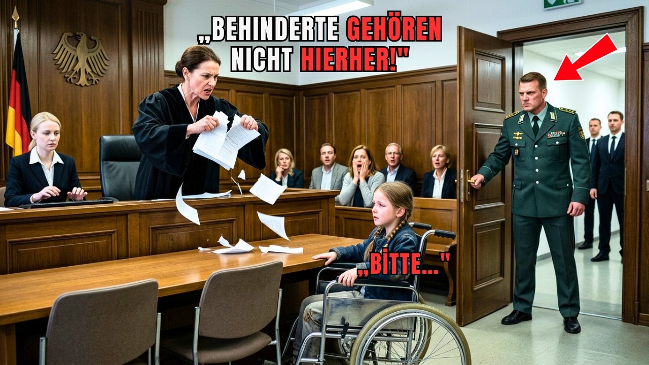 Richterin zerreißt Gutachten vor kleinem Mädchen im Rollstuhl – ahnt nicht, wer durch die Tür tritt