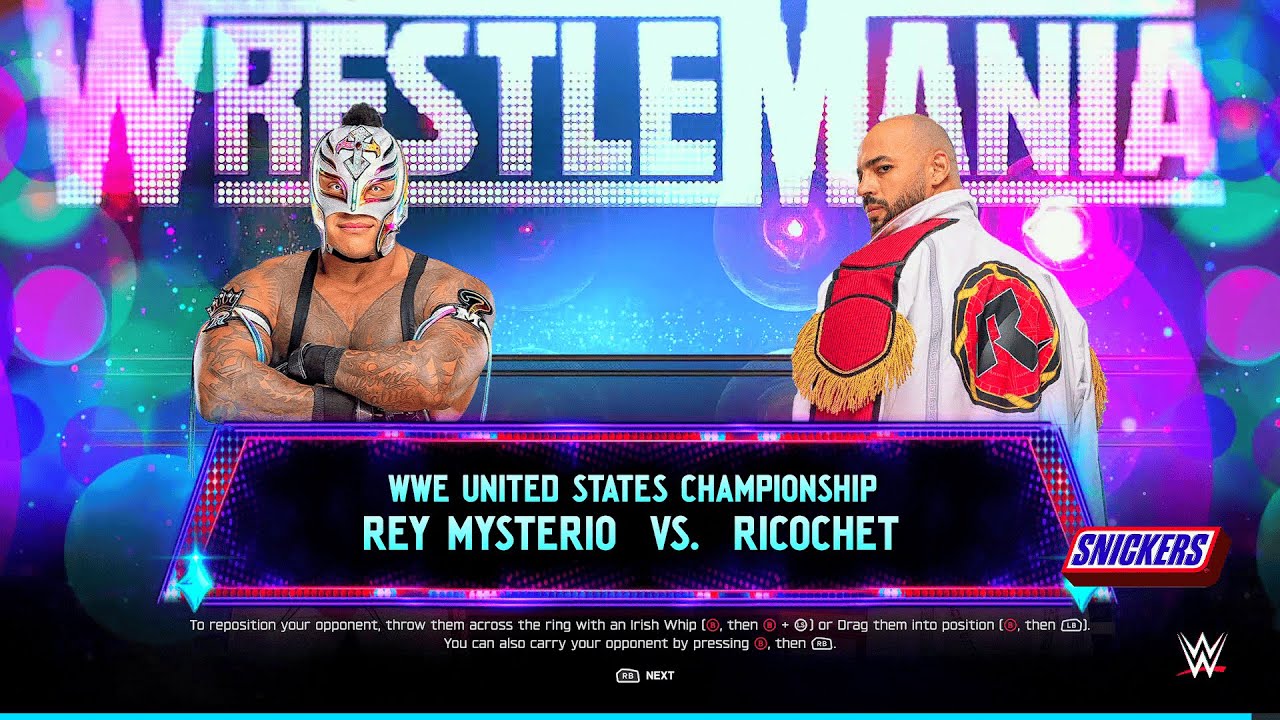 WWE 2K25 FULL MATCH - Rey Mysterio vs. Ricochet - The Ultimate Cruiserweight Ladder Match