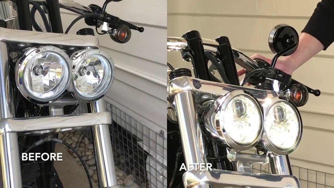 Fat Bob LED headlight upgrade