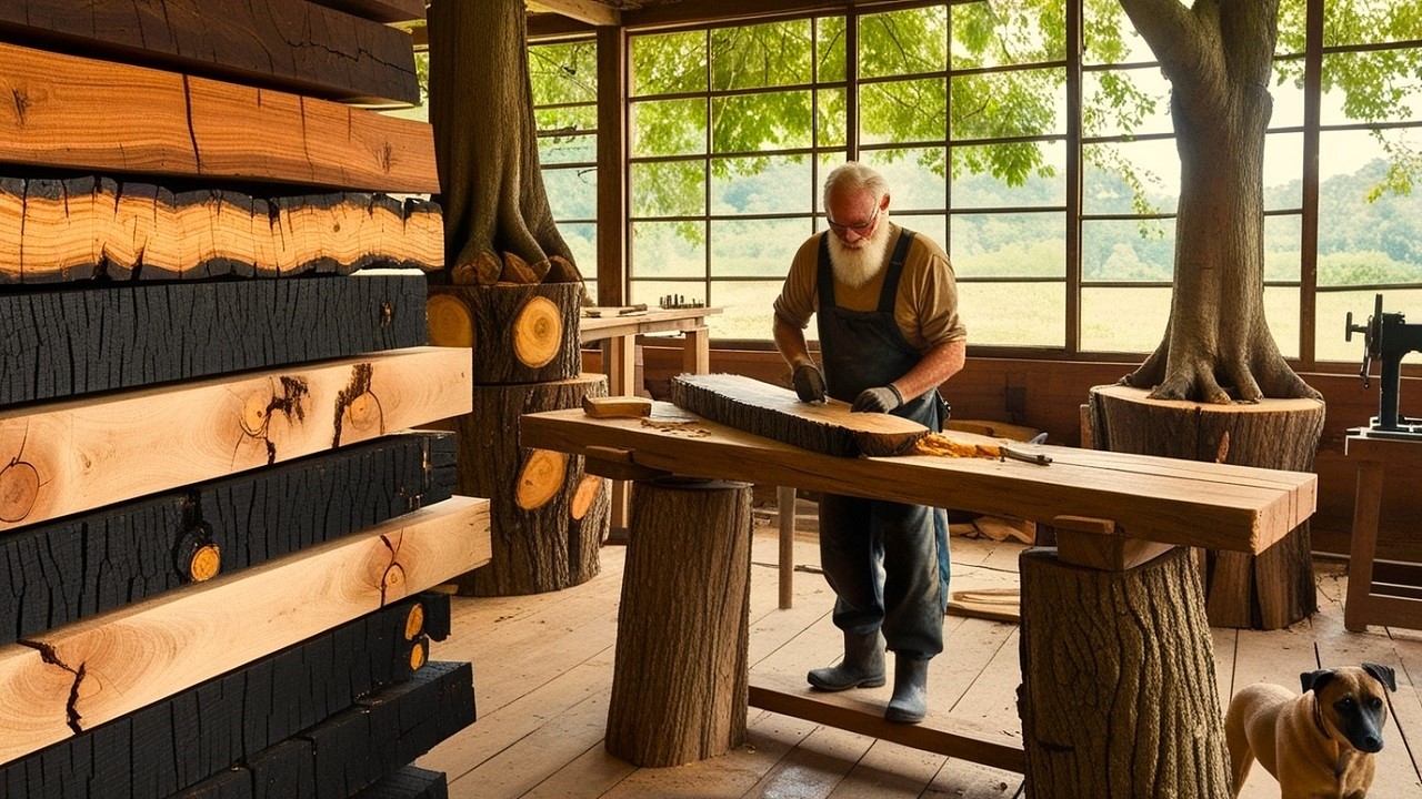 Don't Forget: 70-Year-Old Carpenter's Amazing Woodworking Creation // One-of-a-Kind Dining Table