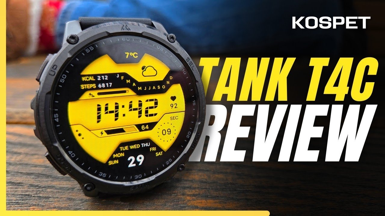 Обзор KOSPET Tank T4C: Прочные смарт-часы с AMOLED-экраном, GPS и встроенным фонариком.