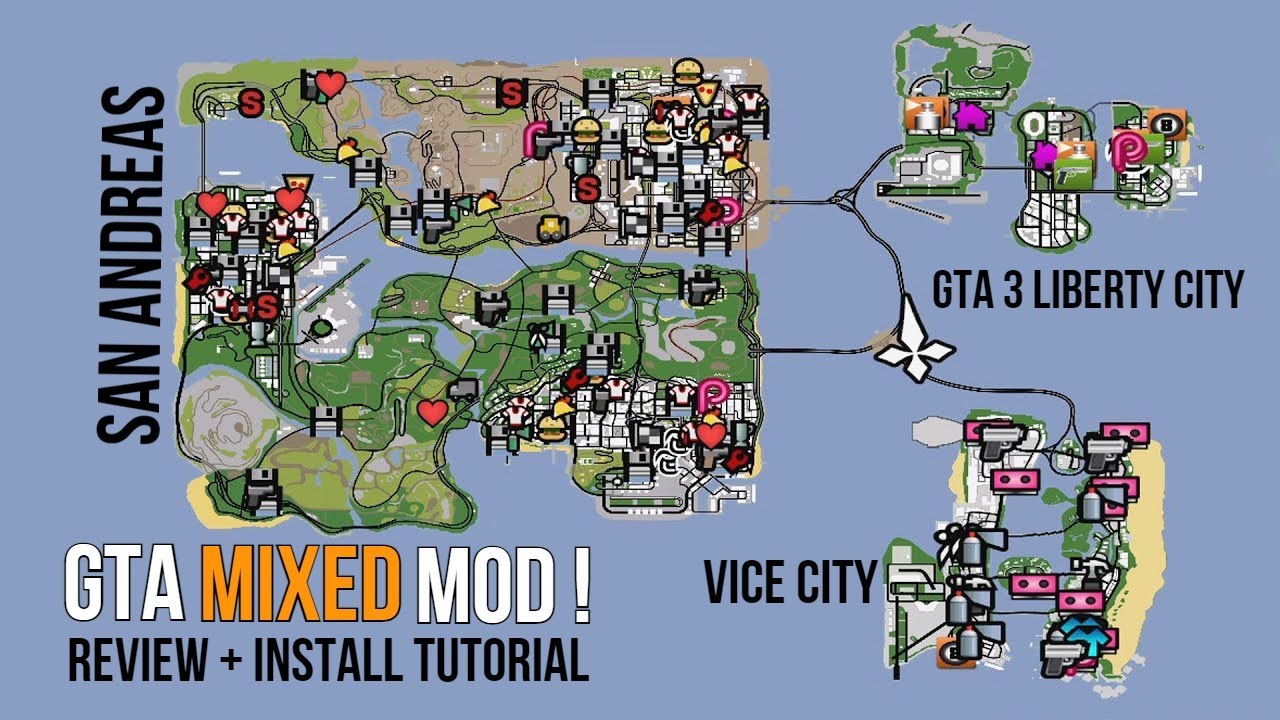 All Three GTA MAPS in One Game - GTA Mixed Mod [Review + Install Tutorial]