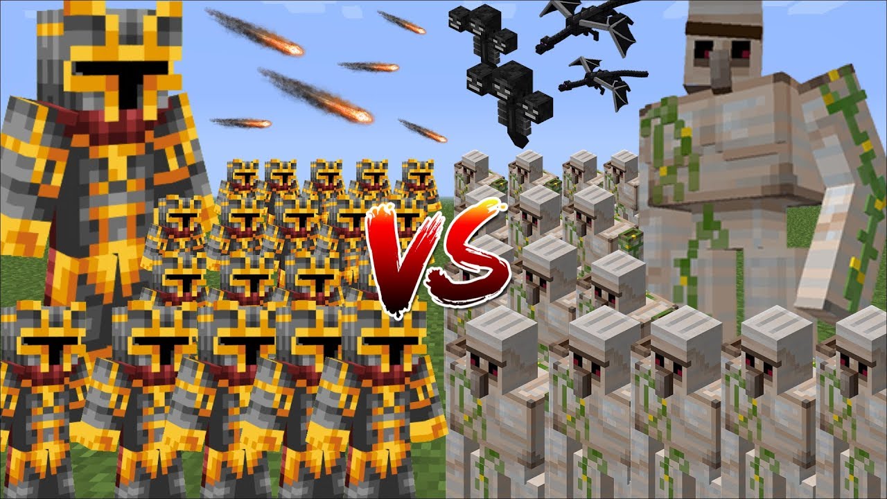 Minecraft 1000 IRON GOLEM VS 1000 MC NAVEED BATTLE MOD / FIGHT AND SURVIVE THE BATTLE!! Minecraft