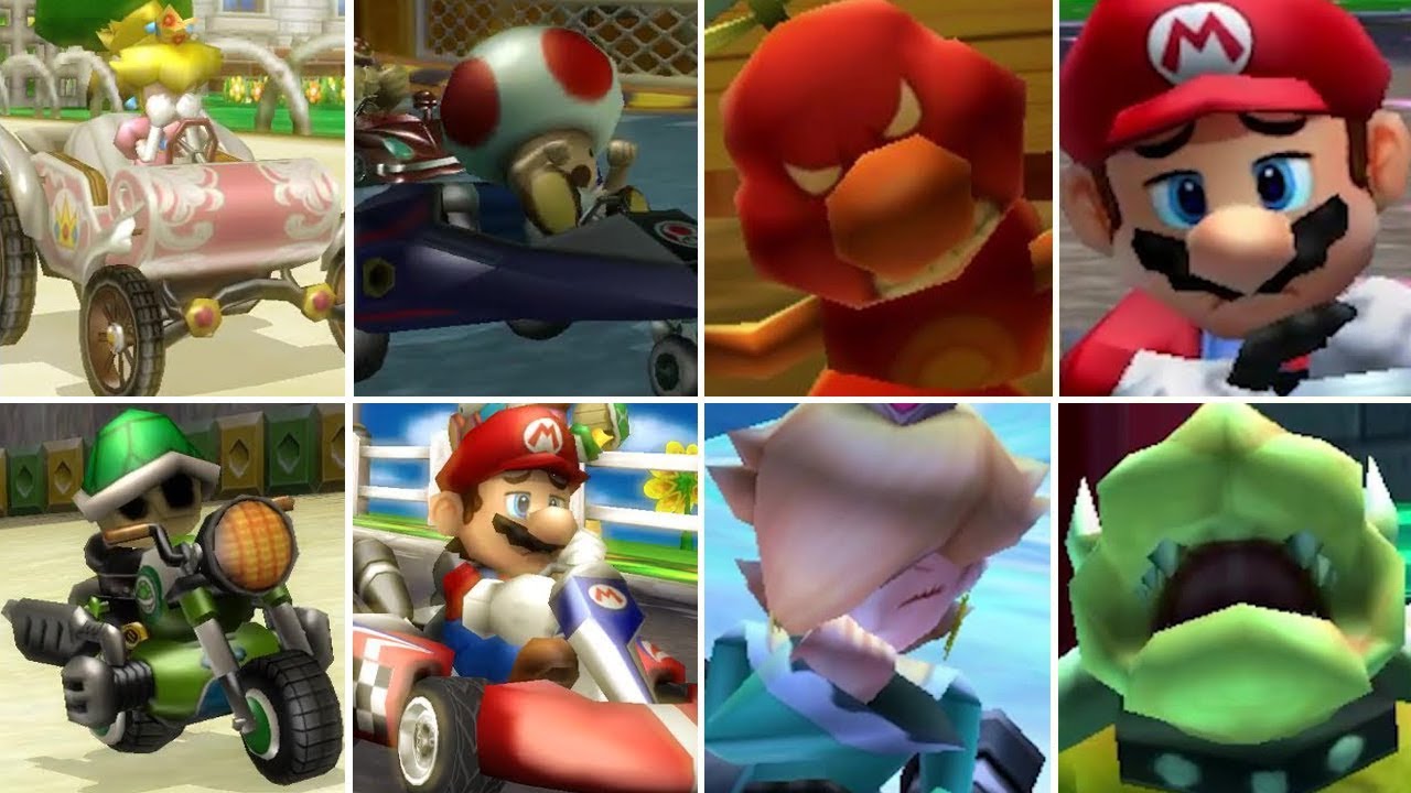 Mario Kart Wii + Mario Kart 7 - All Characters Losing Animations