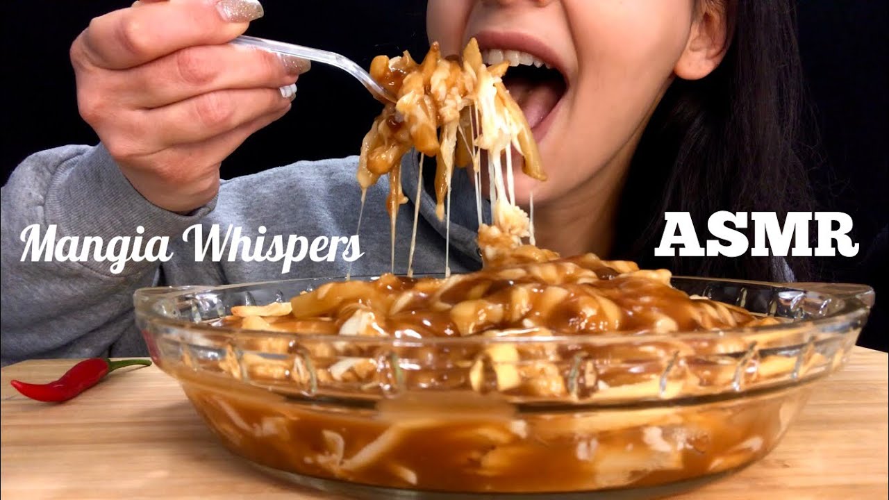 ASMR | EATING CHEESY POUTINE! MUKBANG (WHISPER) | MANGIA WHISPERS 먹방