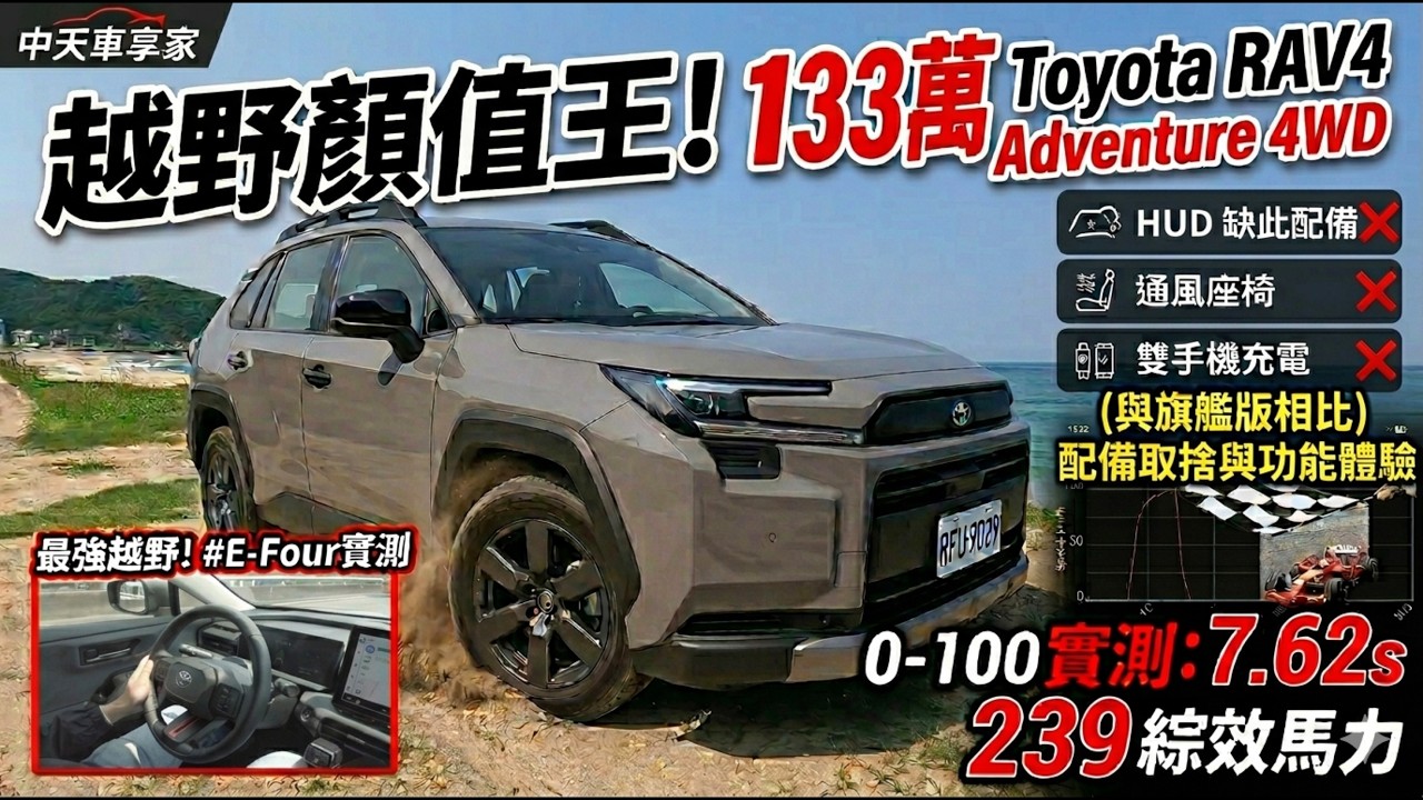越野顏值王! 133萬 Toyota RAV4 Adventure 4WD 外觀帥到炸配備輸旗艦版？四驅239匹實測 【#朱朱哥來聊車】@中天車享家CtiCar