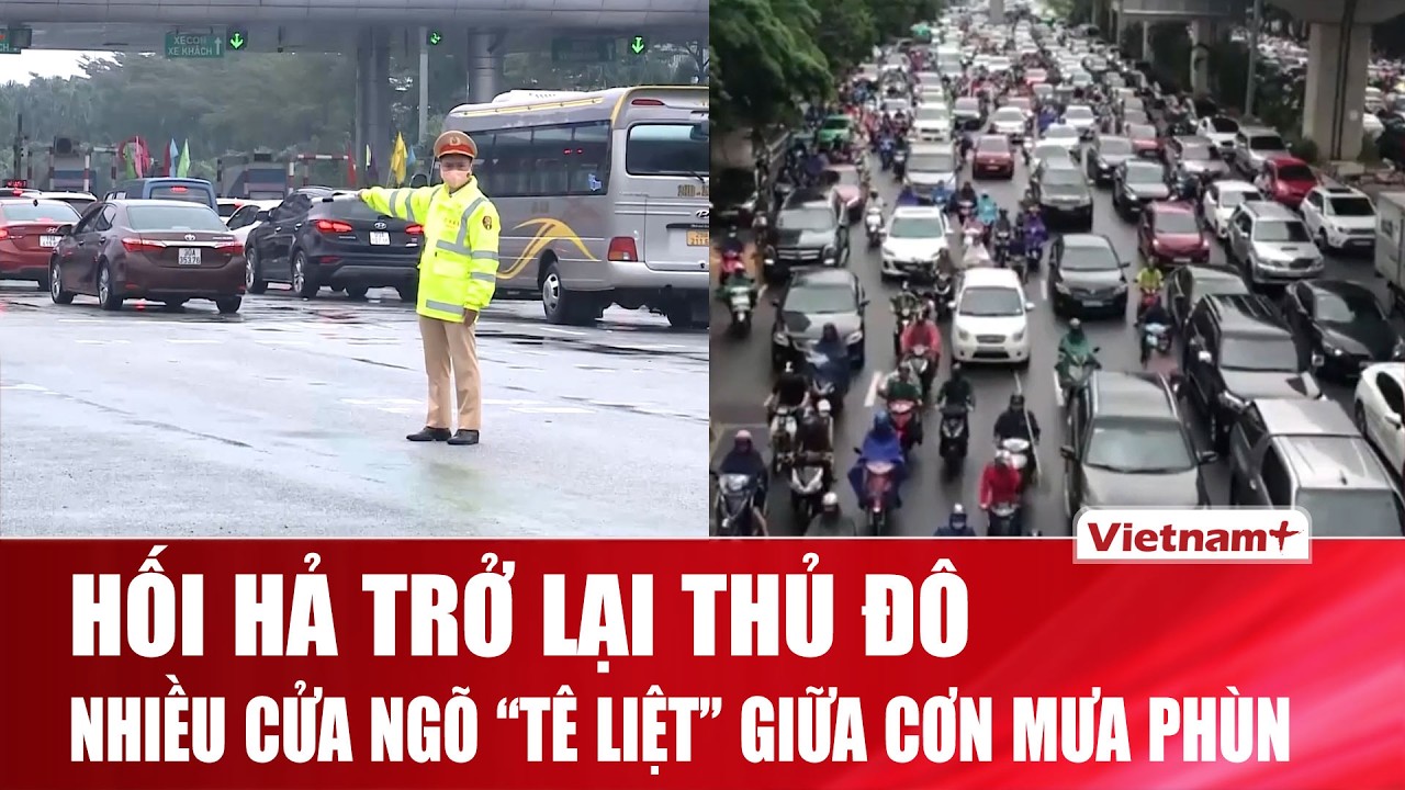Người dân khắp nơi quay trở lại Hà Nội sau dịp nghỉ Tết, xuất hiện nhiều tuyến đường ùn tắc kéo dài