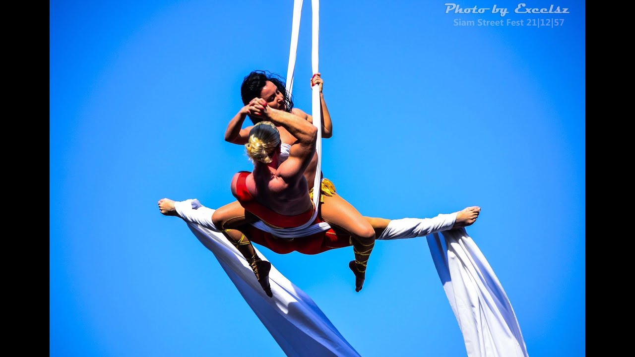 Duo Pospelov - Acrobatic Duo & Aerial Silks Duo @ Siam Street Fest - 2014