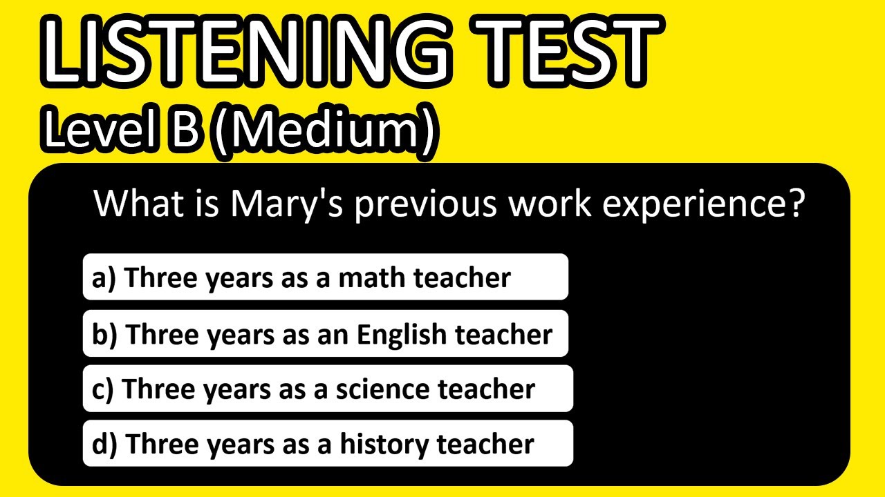 Listening Exercises - Level B (Medium) - Listen and answer the questions - Easy English Lesson