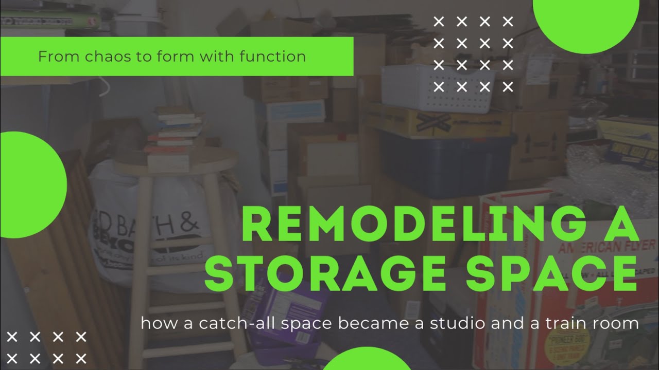 Enviro-friendly remod: Salvaging a Catch-all space into a layout room, studio and train repair area.
