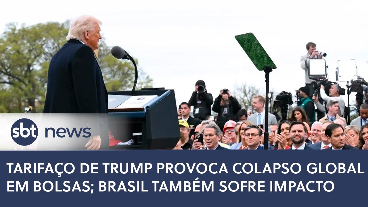 Tarifaço de Trump provoca colapso global em bolsas; Brasil também sofre impacto | SBT News