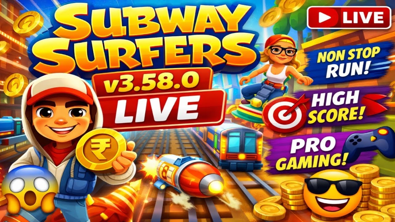 Subway Surfers Live Gameplay 🔥 | High Score Challenge | Live Stream Hindi