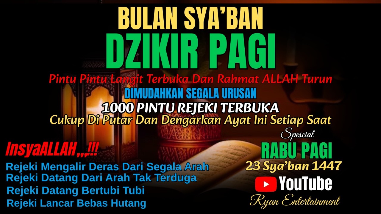 Jangan Lewatkan! Dzikir Rabu Pagi di Bulan Sya’ban | Rezeki Lancar & Hidup Berkah